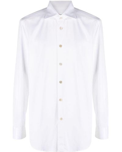 Kiton Slim-cut Cotton Shirt - White