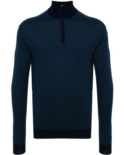 N.Peal Cashmere Regent Birdseye FG Pullover - Blau