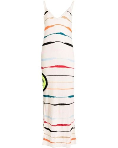 Barrow Stripe-pattern Knitted Dress - White