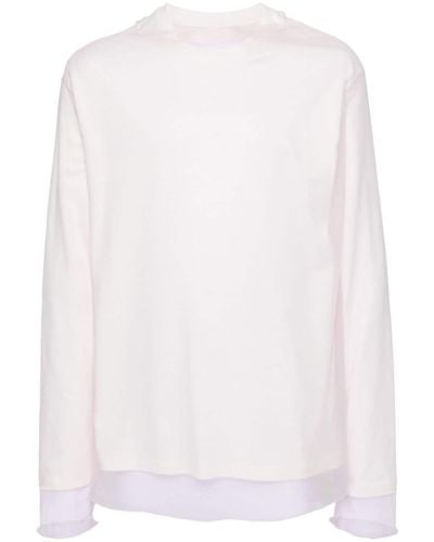 Jil Sander T-shirt con design a strati - Bianco
