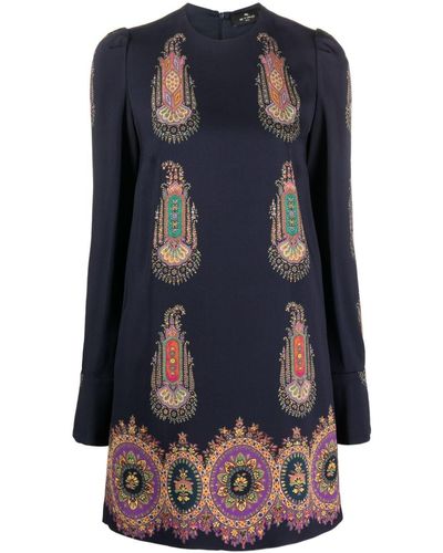Etro Kleid mit Paisley-Print - Blau
