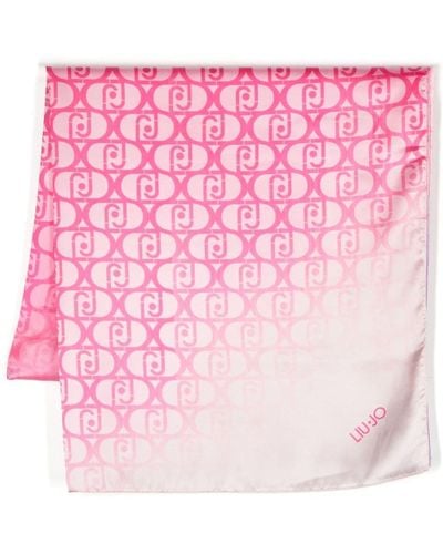 Liu Jo Logo-print Ombré Scarf - Pink
