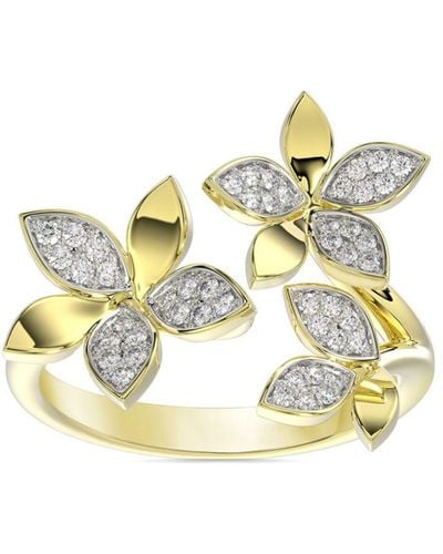 Marchesa 18kt Yellow Gold Wild Flower Diamond Ring - Metallic