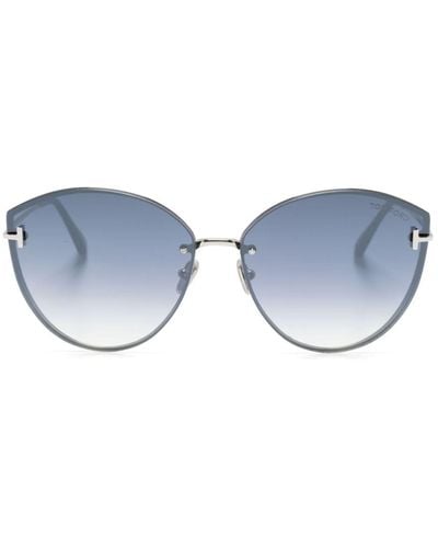 Tom Ford Evangeline Oversize-frame Sunglasses - Blue