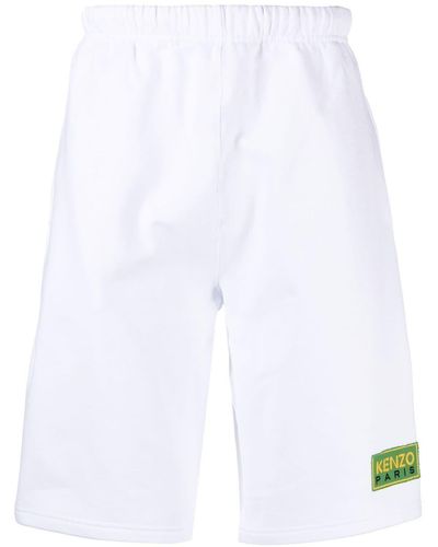 KENZO Shorts mit Logo-Patch - Weiß