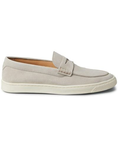 Brunello Cucinelli Suède Penny Loafers - Wit