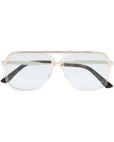 Gucci Pilotenbrille mit Webstreifen - Mettallic