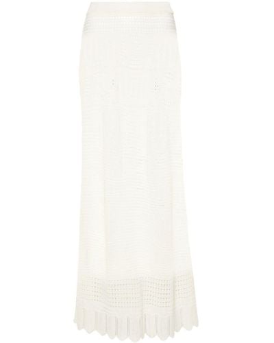 Semicouture Open-knit maxi skirt - Blanc
