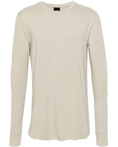 Thom Krom Jersey-T-Shirt mit geripptem Detail - Natur