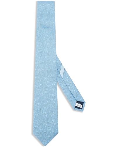 Ferragamo Round-print Silk Tie - Blue