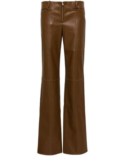 AYA MUSE Cida Faux-leather Trousers - Brown