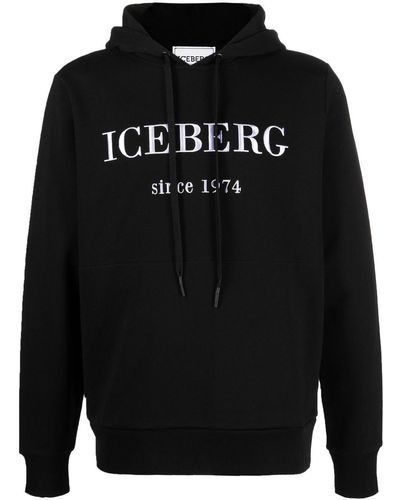 Iceberg ドローストリング パーカー - ブラック