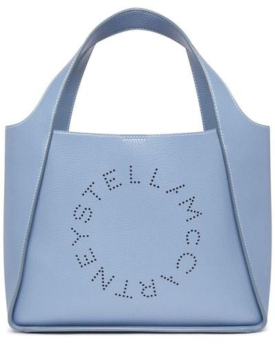 Stella McCartney Logo-perforated Faux-leather Tote Bag - Blue