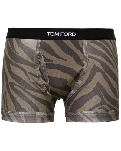 Tom Ford Zebra-print Cotton Briefs - Black