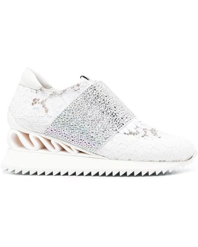 Le Silla Sneakers mit Kristallen - Weiß