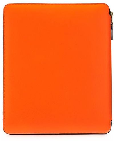 Comme des Garçons Pochette d'ordinateur en cuir colour block - Rouge