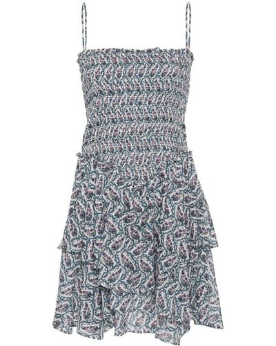 Isabel Marant Robe Anka à fleurs - Gris