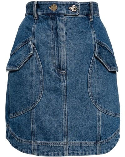 Acler High-waisted Denim Miniskirt - Blue