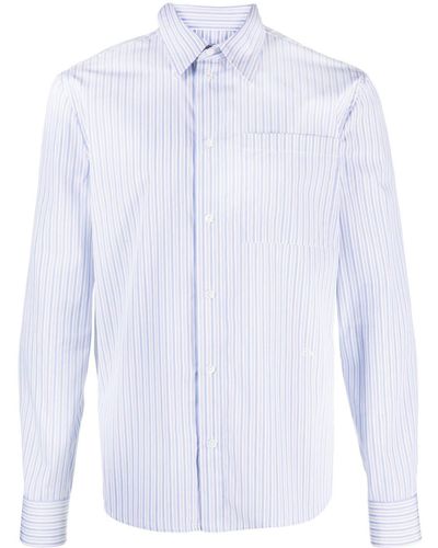 Bottega Veneta Blue Striped Cotton Shirt - White