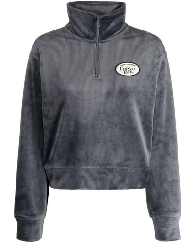 Chocoolate Cord-Sweatshirt mit Logo-Patch - Grau