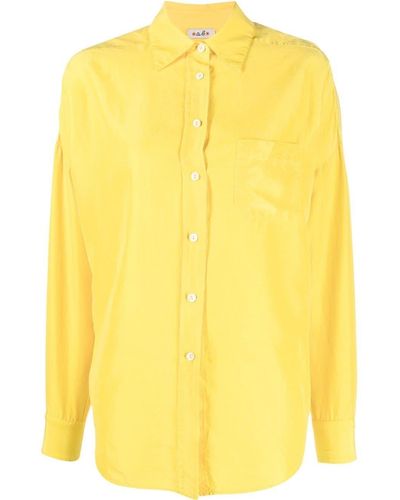 Alberto Biani Klassisches Seidenhemd - Gelb