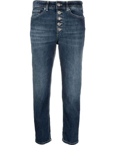 Dondup Bleach-effect High-waisted Jeans - Blue
