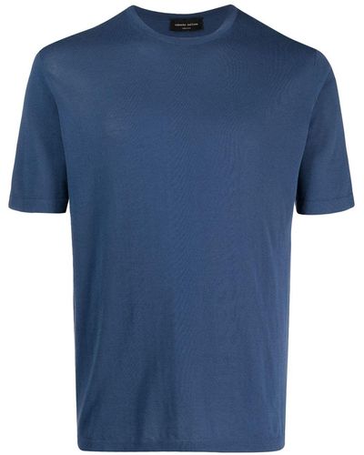 Roberto Collina Katoenen T-shirt - Blauw