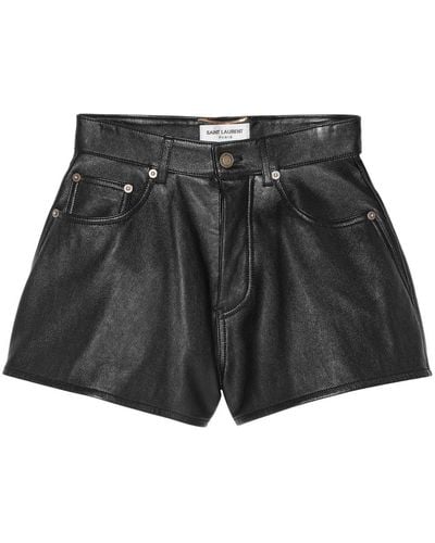 Saint Laurent High-waist Mini Shorts - Black