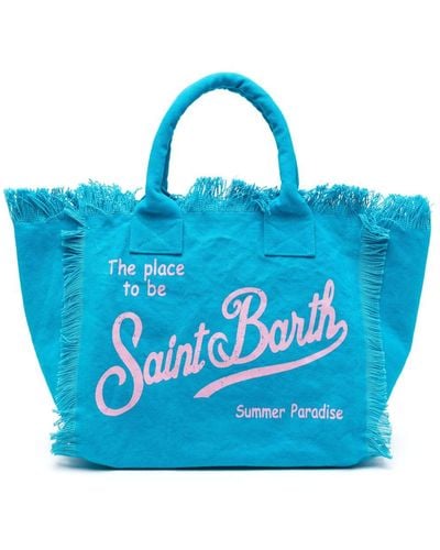 Mc2 Saint Barth Vanity Canvas Beach Bag - Blue