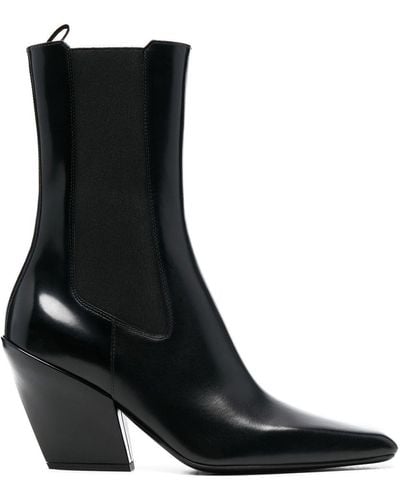 Prada 95mm Sculpted Heel Boots - Black