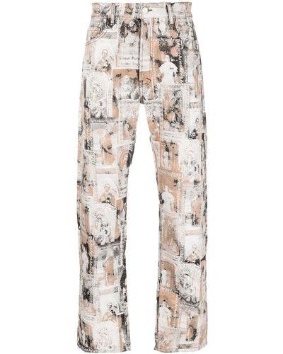 Aries Jeans Met Grafische Print - Wit