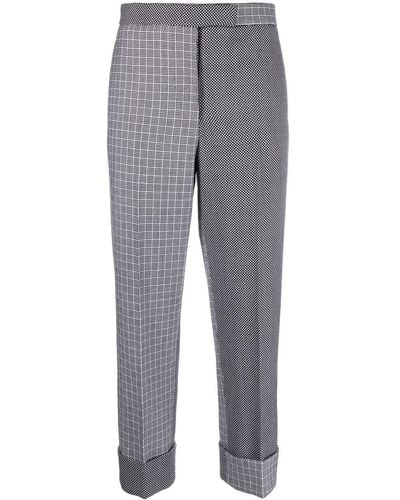Thom Browne Pantalon de tailleur à design patchwork - Gris