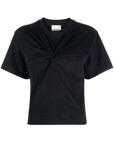Isabel Marant Zuria T-Shirt mit Knotendetail - Schwarz