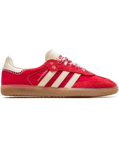 adidas X Wales Bonner Samba Paneled Sneakers - Red