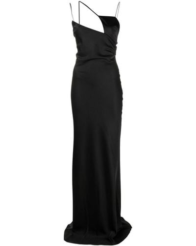 The Attico Melva Cut-out Satin Gown - Black