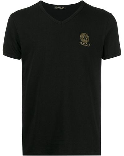 Versace T-Shirt mit Medusa-Print - Schwarz