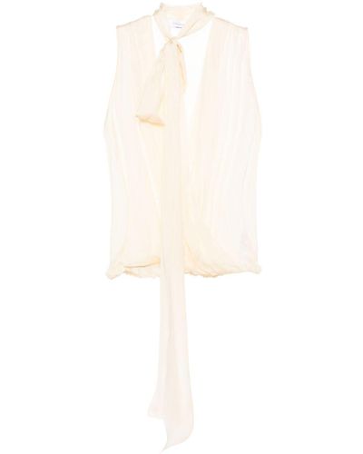 Blumarine Attached-scarf Wrap Blouse - White