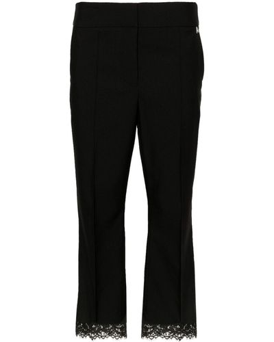 Twin Set Lace-trim Cropped Trousers - Black