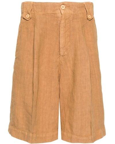 Costumein Pleat-detail Linen Shorts - Natural
