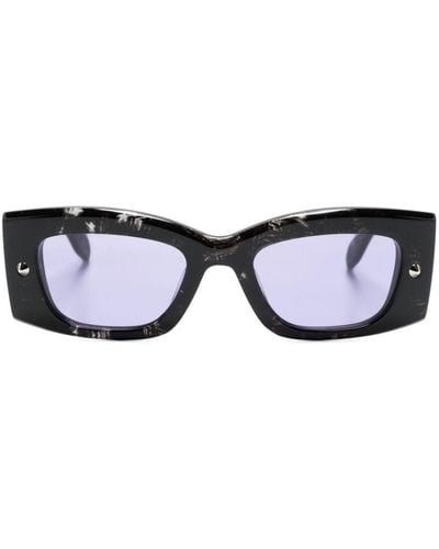 Alexander McQueen Bold Sonnenbrille mit Logo-Print - Blau