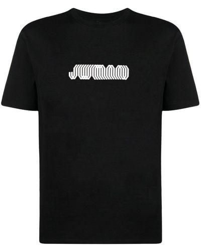 Junya Watanabe T-shirt en coton à logo imprimé - Noir