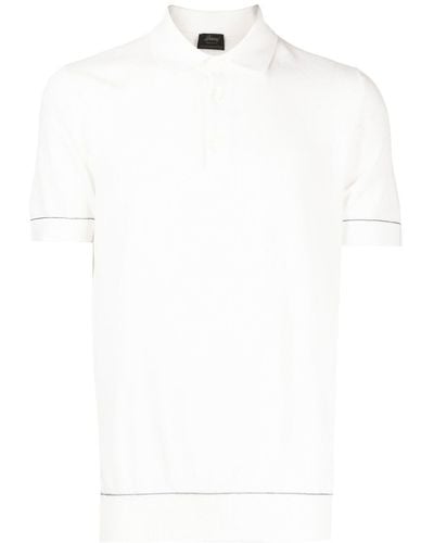 Brioni Cotton Piqué Polo Shirt - White