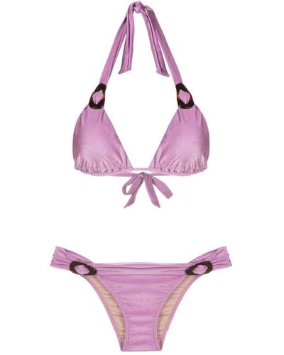 Adriana Degreas Hardware-embellished Triangle Bikini - Pink