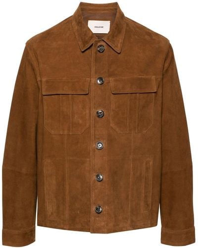 Zadig & Voltaire Kuba Suede Shirt Jacket - Brown