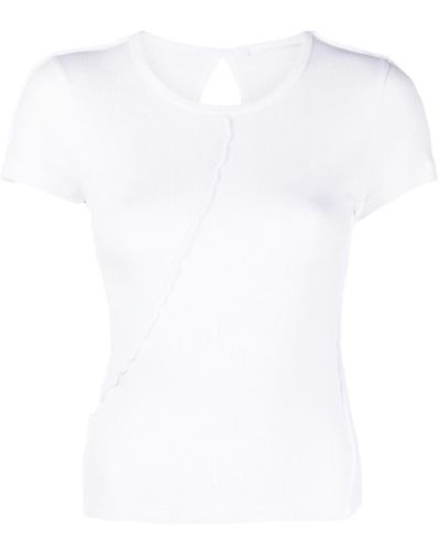 Helmut Lang Camiseta Twisted con aberturas - Blanco