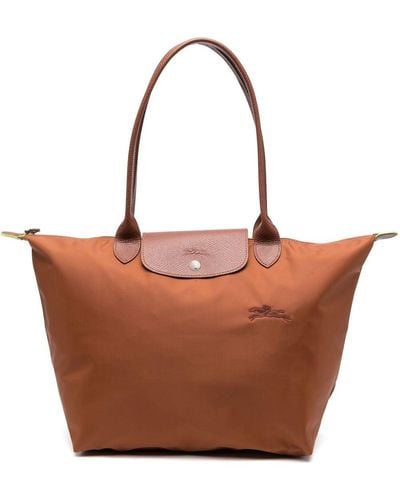 Longchamp Large Le Pliage Shoulder Bag - Brown