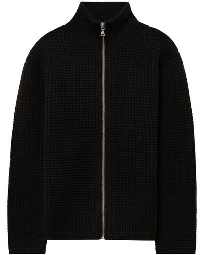 John Elliott Waffle-knit Merino-wool Sweater - Black
