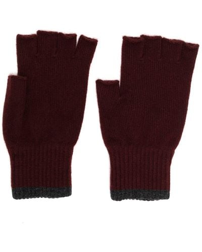 Pringle of Scotland Finger-less Cashmere Gloves - Purple