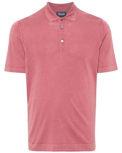 Drumohr Fein gestricktes Poloshirt - Pink