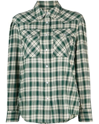 Woolrich Checked Cotton Flannel Shirt - Green